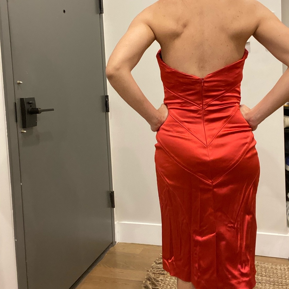 Red Bebe Satin dress (made in the US)